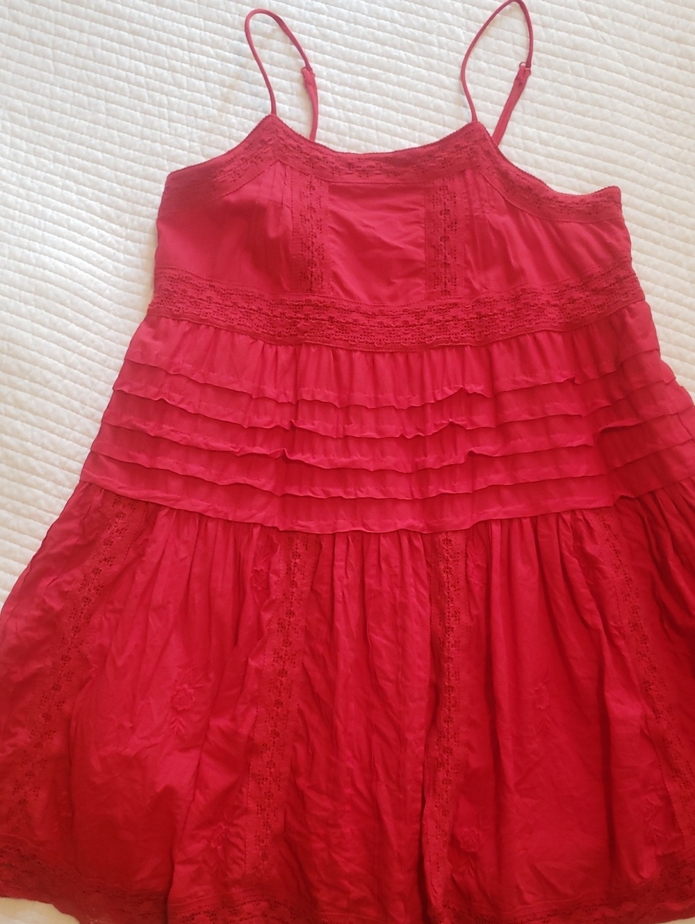 Rebellion Babydoll Red Tiered Ruffle Mini Dress